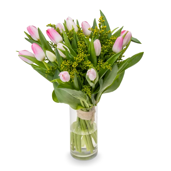 Bouquet of pink tulips